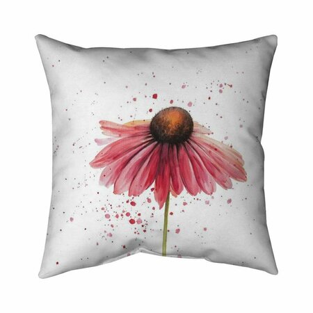 BEGIN HOME DECOR 26 x 26 in. Pink Daisy-Double Sided Print Indoor Pillow 5541-2626-FL203